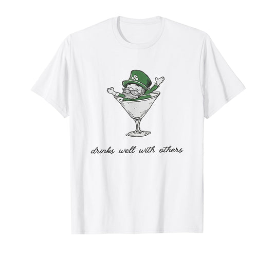 Leprechaun Martini Cocktail St Patrick's Day Womens T-Shirt