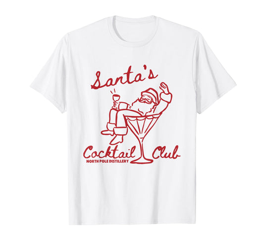 Santa's Cocktail Club North Pole Distillery T-Shirt