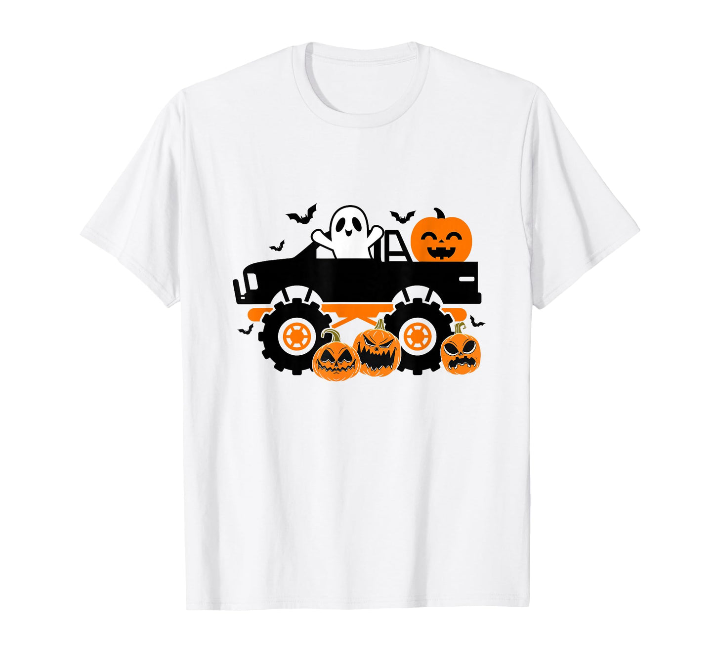 Toddler Monster Truck Ghost Pumpkin Halloween Costume T-Shirt