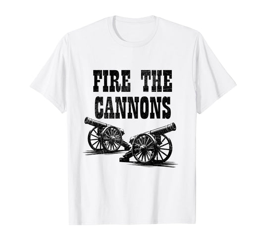 Fire The Cannons Cool Retro Vintage Double Cannon Classic T-Shirt