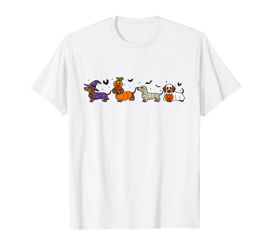 Dachshund Halloween Funny Hot Dog Sausage Dog Spooky Season T-Shirt