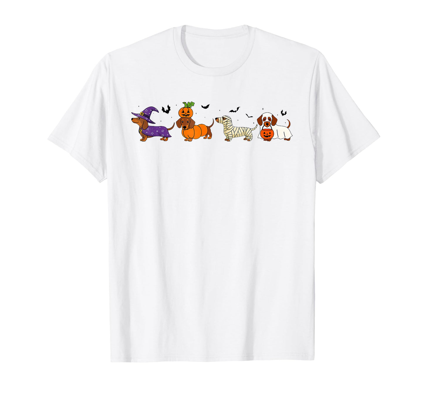 Cute Halloween Dachshund Dog Witch Happy Halloween Women Men T-Shirt