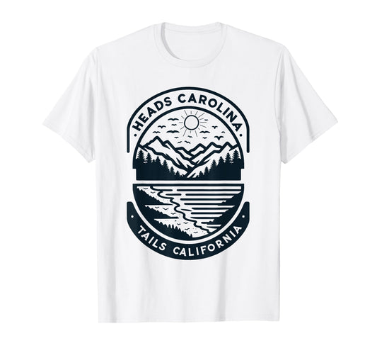 Heads Carolina Tail California Retro Vintage T-Shirt