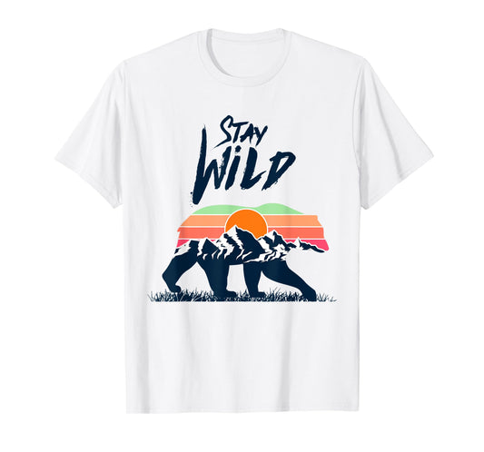 Stay Wild With California Bear T Shirt, Bear Graphic Design T-Shirt