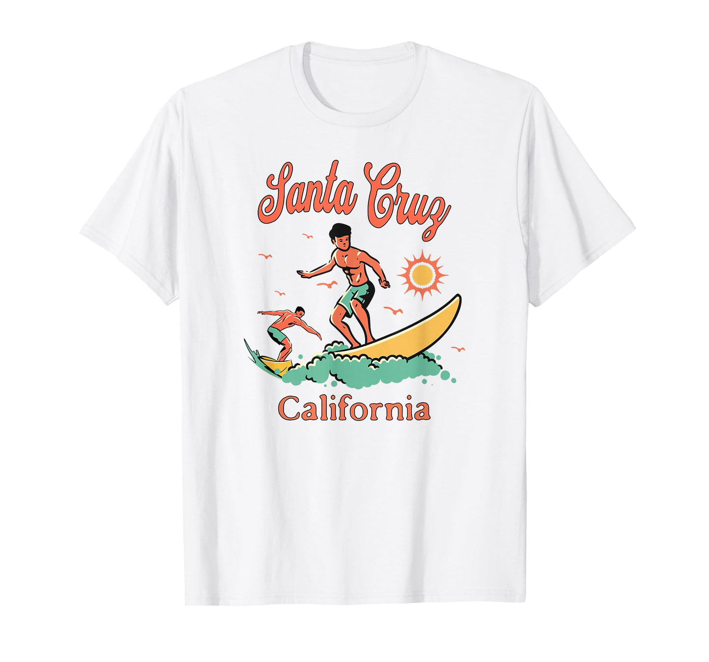 California Santa Cruz CA Surfer Surfing Beach Vacation T-Shirt