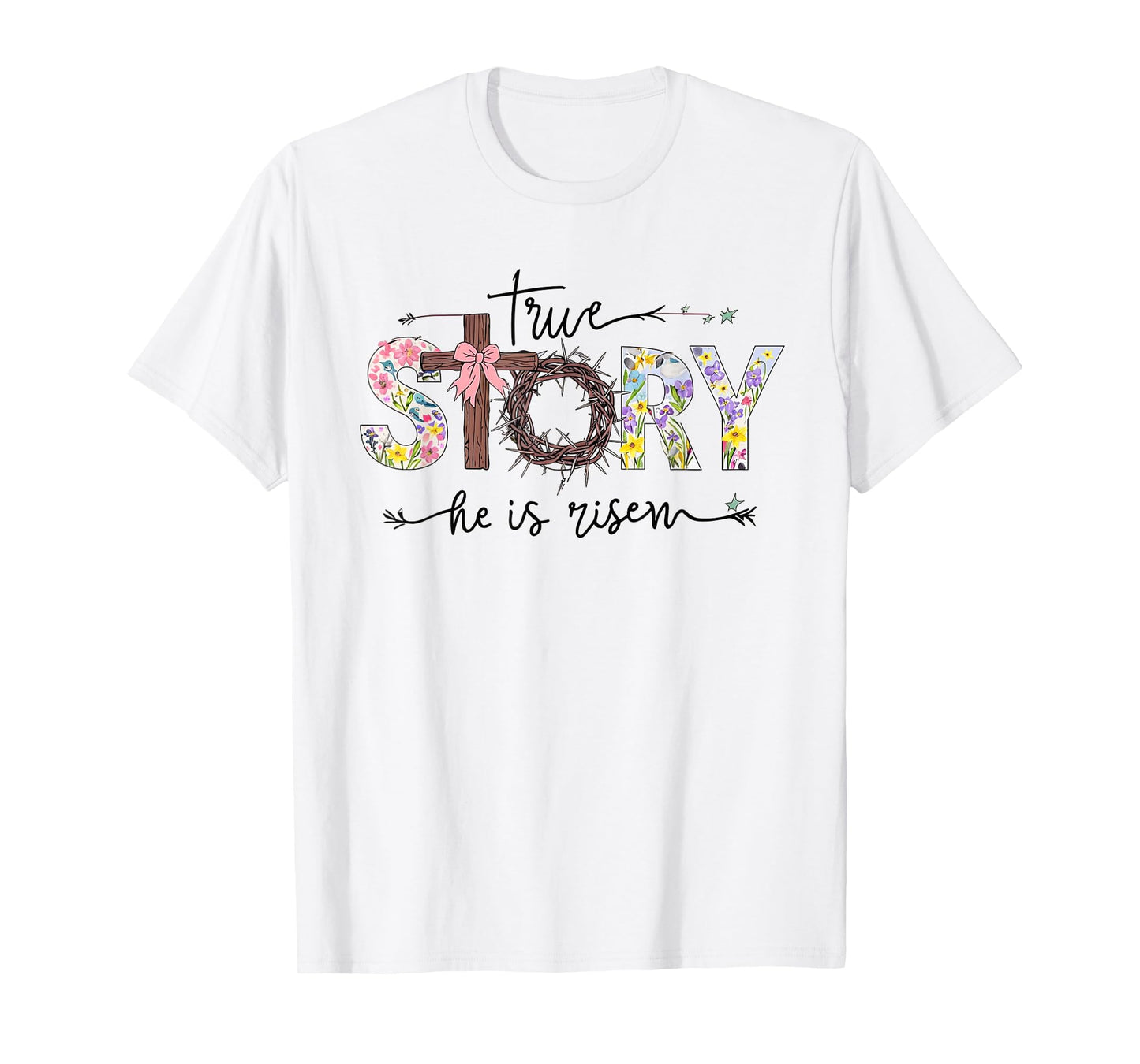 Trendy He Is Risen Christian Ladies Cute Popular Easter T-Shirt