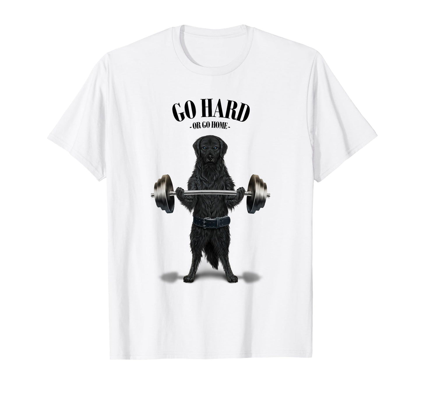 Black Labrador Dog Weightlifting in Fitness Gym T-Shirt