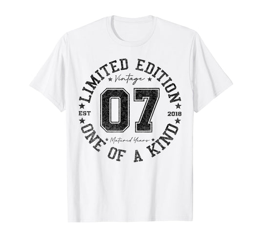 7 Year Old Gifts Vintage 2018 Limited Edition 7th Birthday T-Shirt