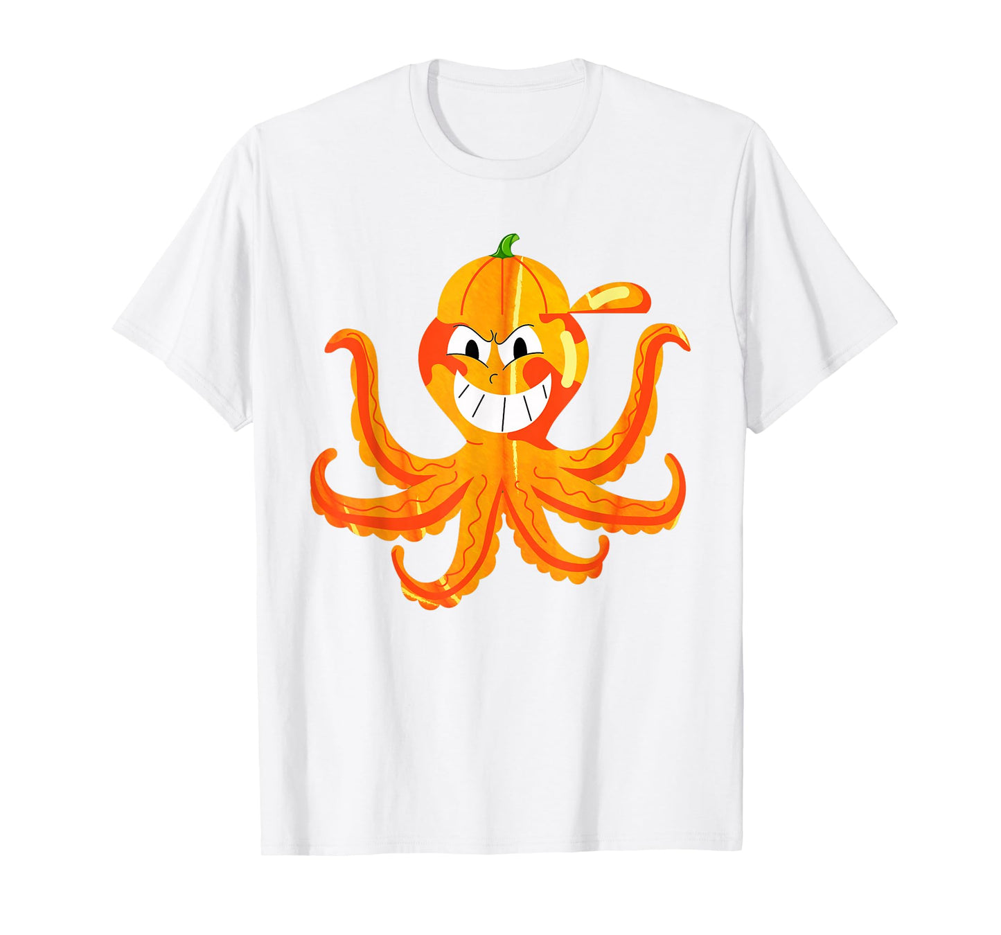 Funny Halloween Octopus Scary Spooky Pumpkin Kids Boys Girls T-Shirt