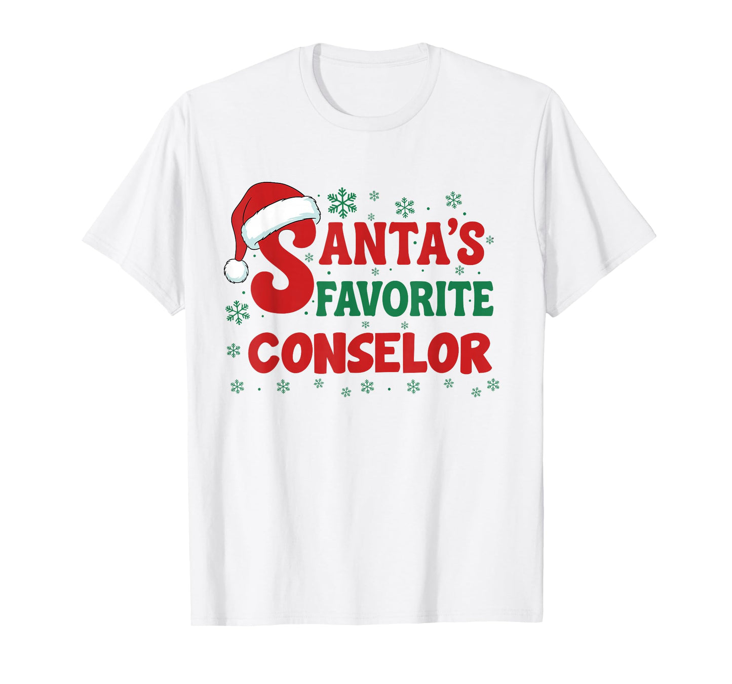 Santa's Favorite Counselor Christmas Holiday Pajama T-Shirt