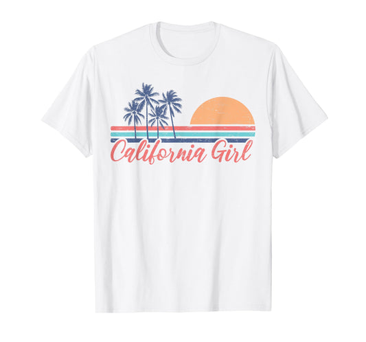 California Girl Cute Cali Girl Retro Beach Summer Vacation T-Shirt