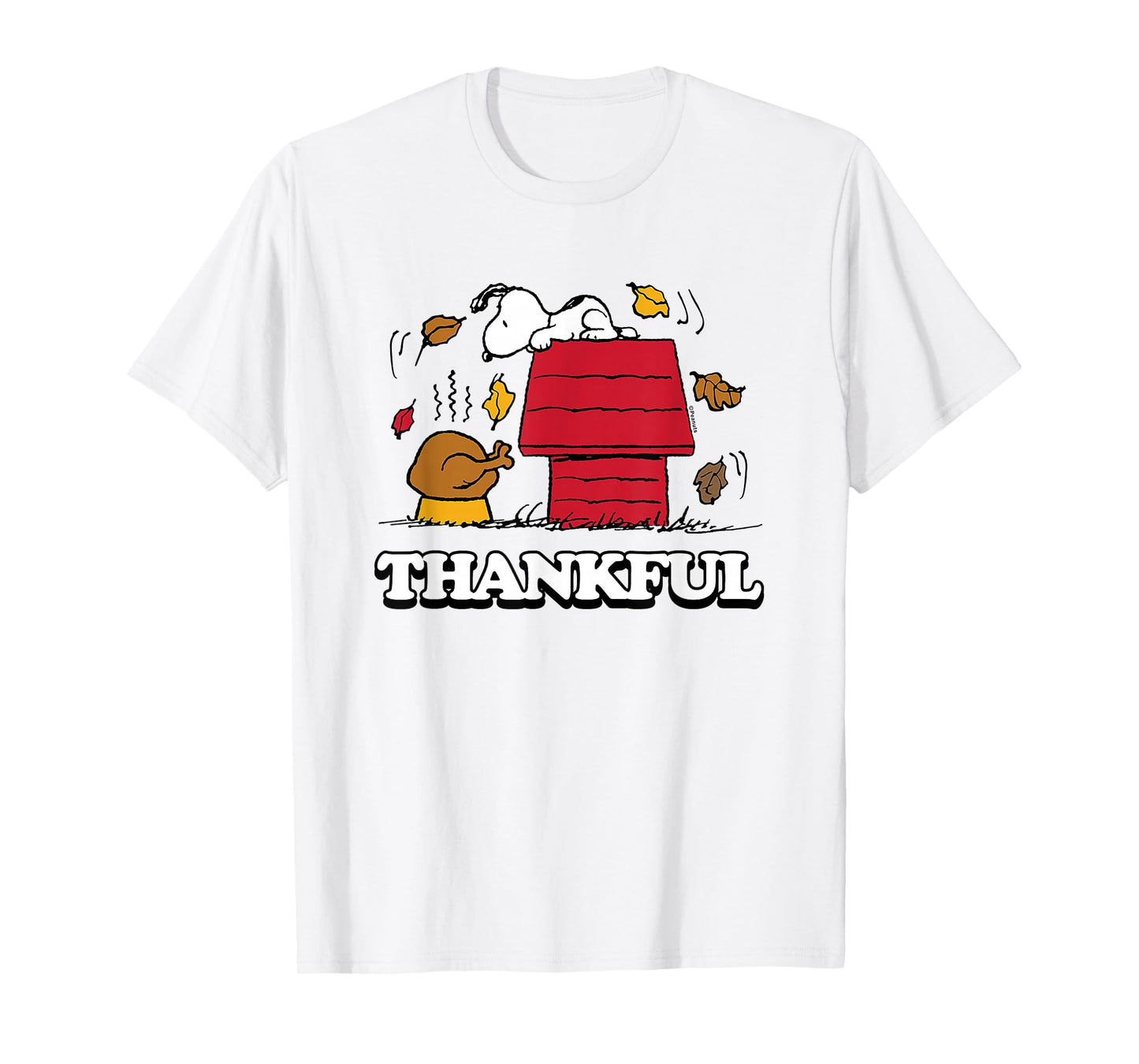Peanuts - Snoopy Thankful Turkey with Fall Leaves T-Shirt