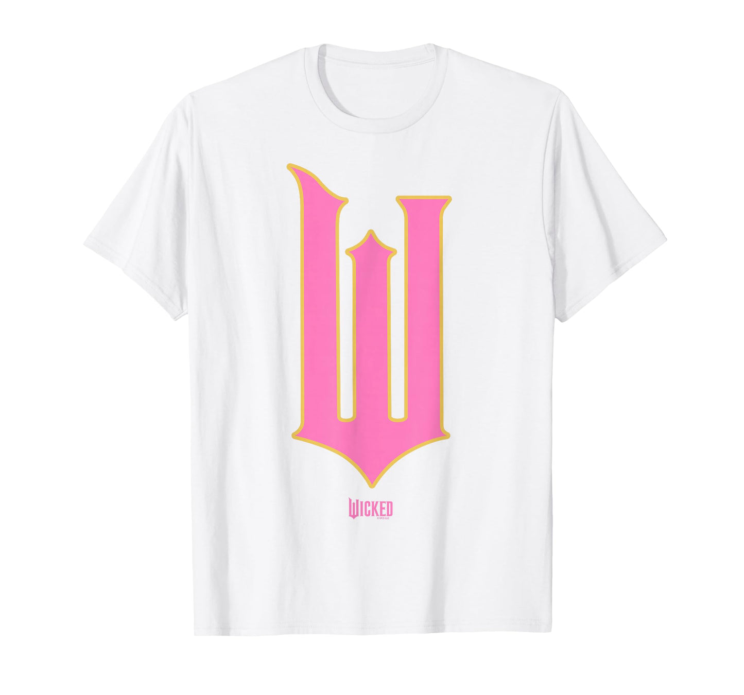 Wicked Movie W Logo Pink Goes Good With Green T-Shirt