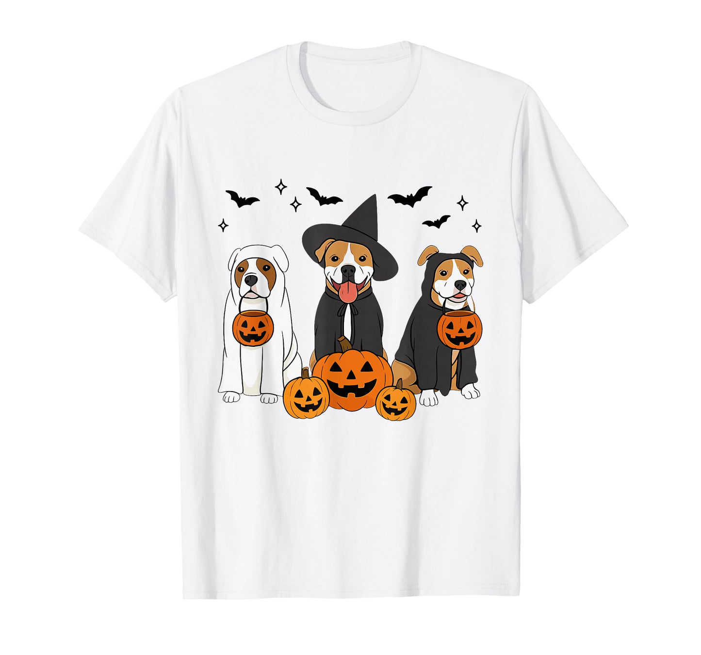 American Staffordshire Terrier Halloween Witch Amstaff Dog T-Shirt