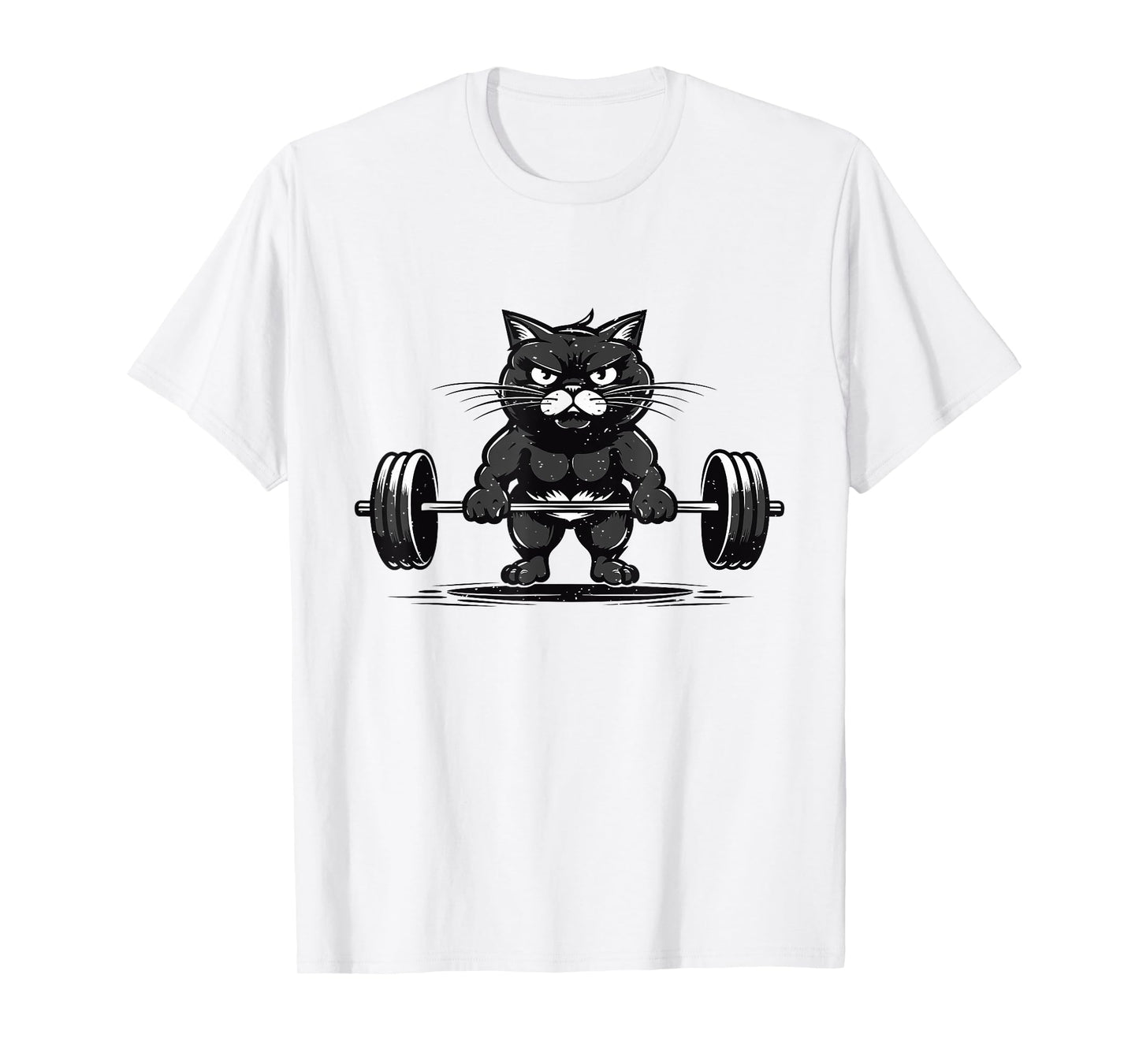 Cat Deadlifting Funny Fitness Gym Workout Cat Lovers T-Shirt for Men Women