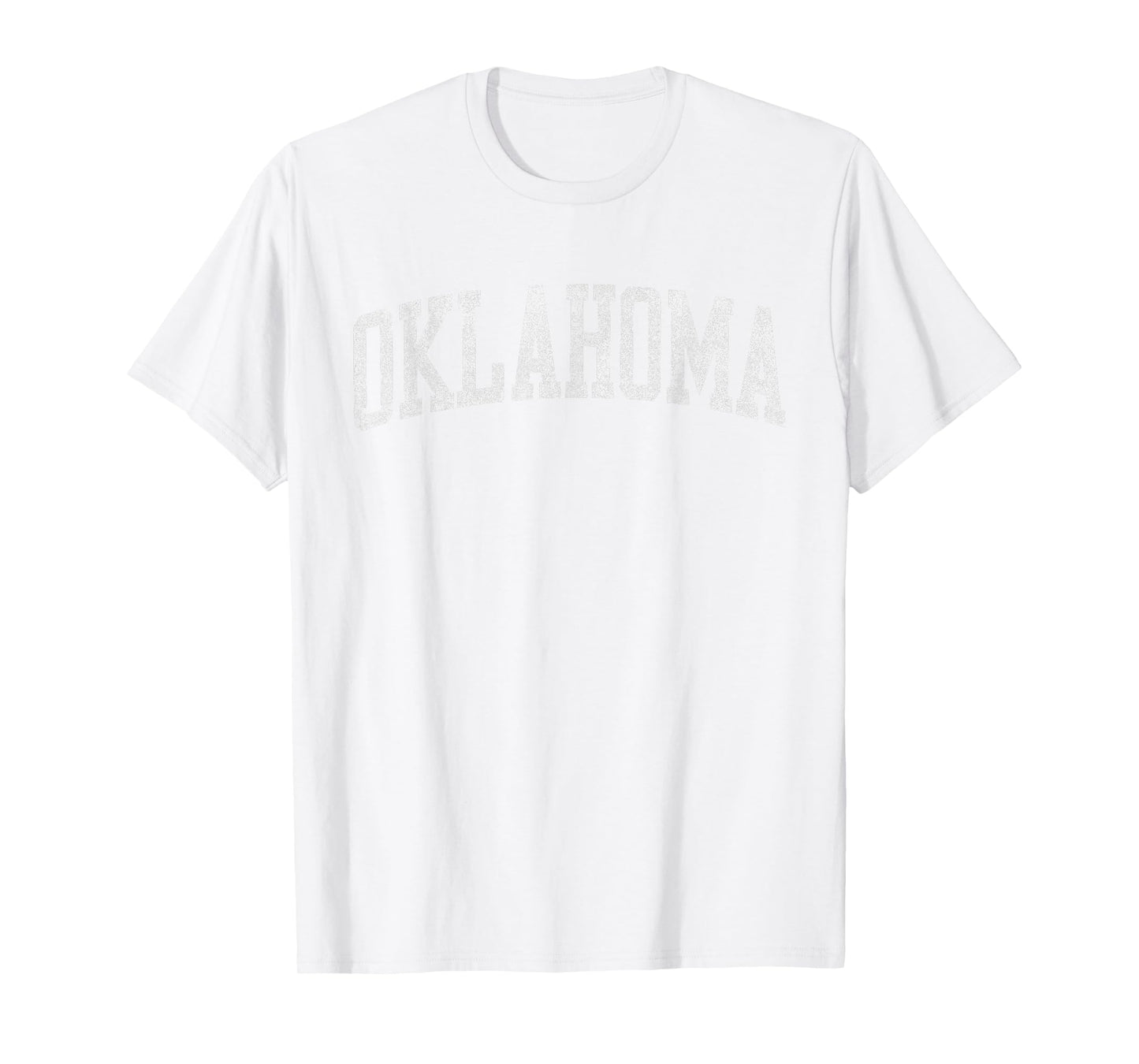 Oklahoma OK Varsity Vintage Athletic Sports Style White Text T-Shirt