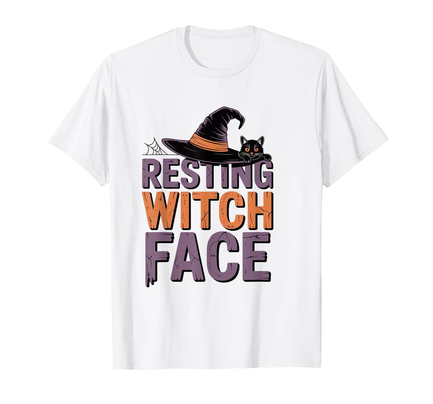 Resting Witch Face Funny Cat Halloween Pun T-Shirt