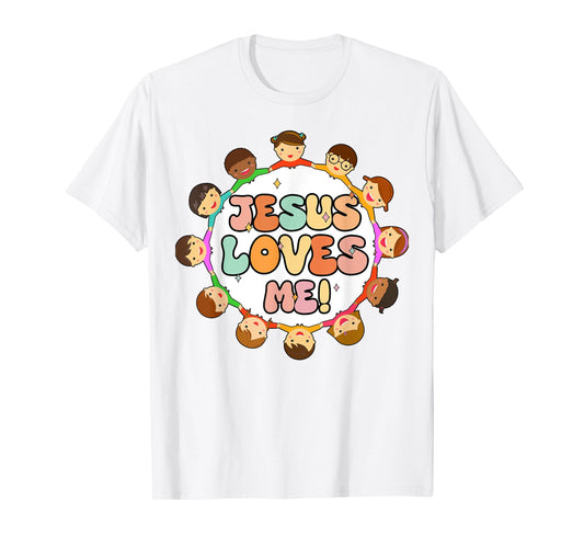 Toddler Jesus Loves Me Christian-Shirt I Heart God Girl Kid T-Shirt