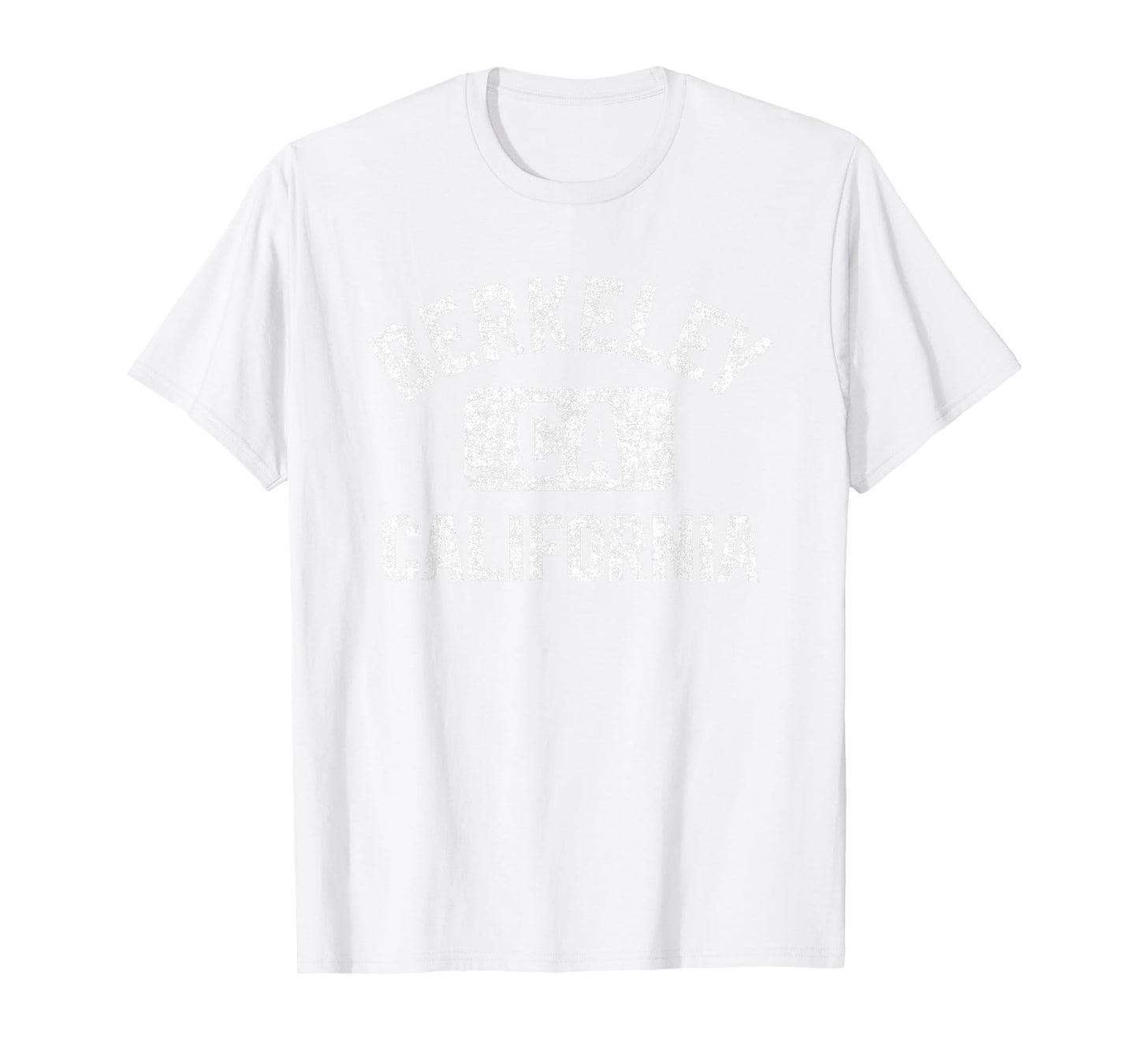Berkeley California Gym Style Pink w Distressed White Print T-Shirt