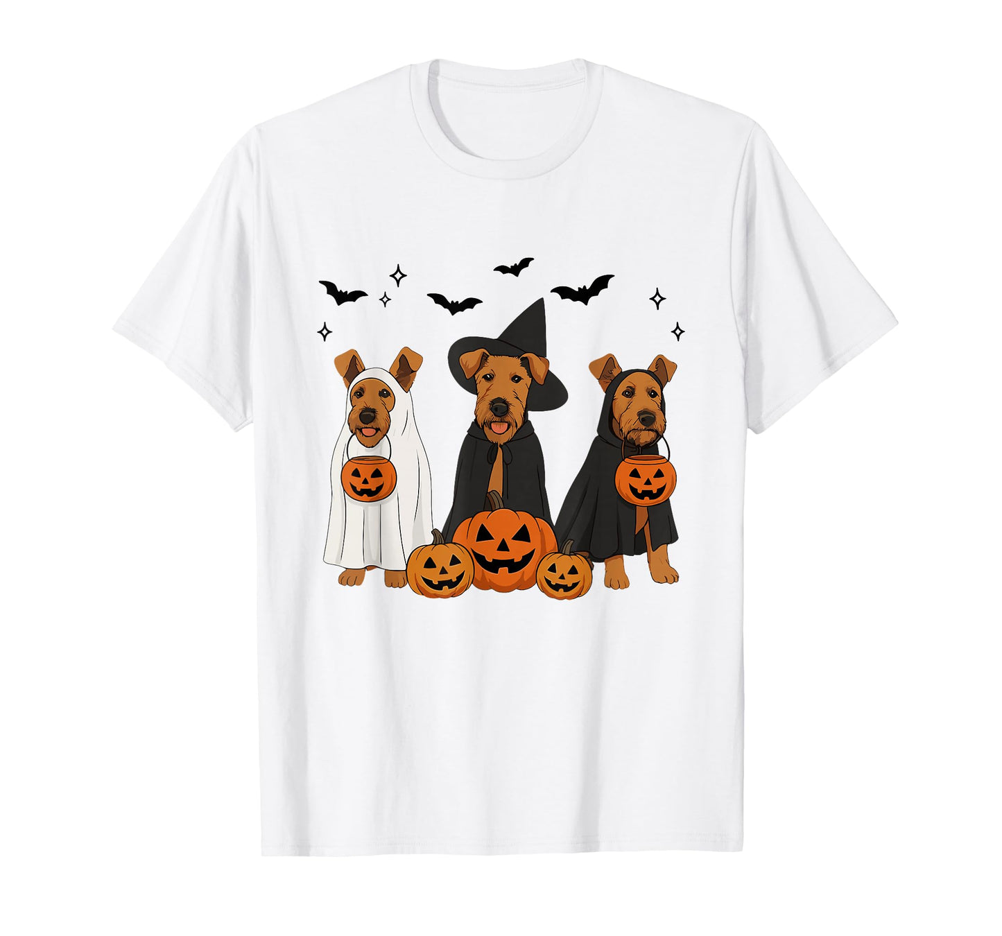 Airedale Terrier Halloween Witch Airedale Terrier Dog Mom T-Shirt