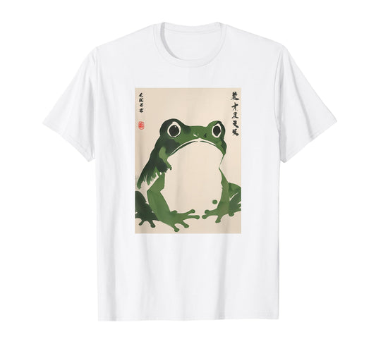 Grumpy Frog Japanese Vintage Ukiyo-e Art Anime Japanese T-Shirt