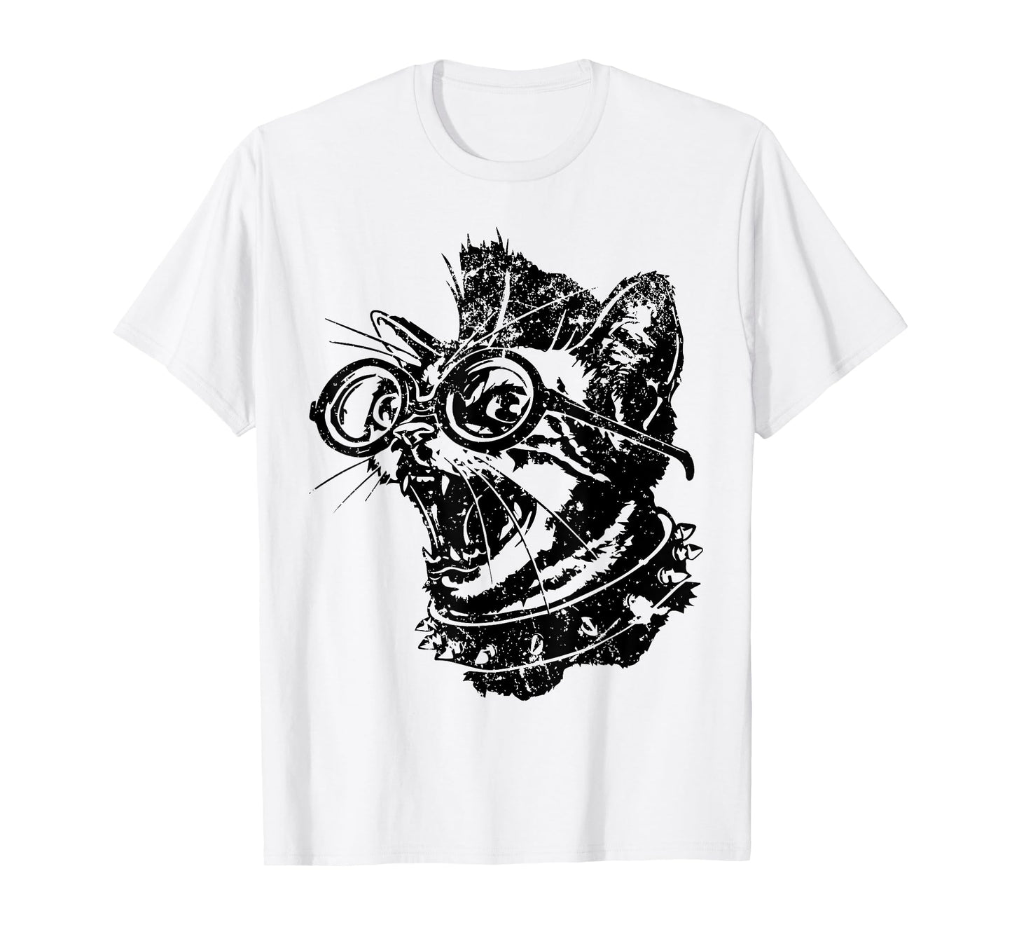 Punk Rock Spooky Black Cat Lover Scary Halloween Costume T-Shirt
