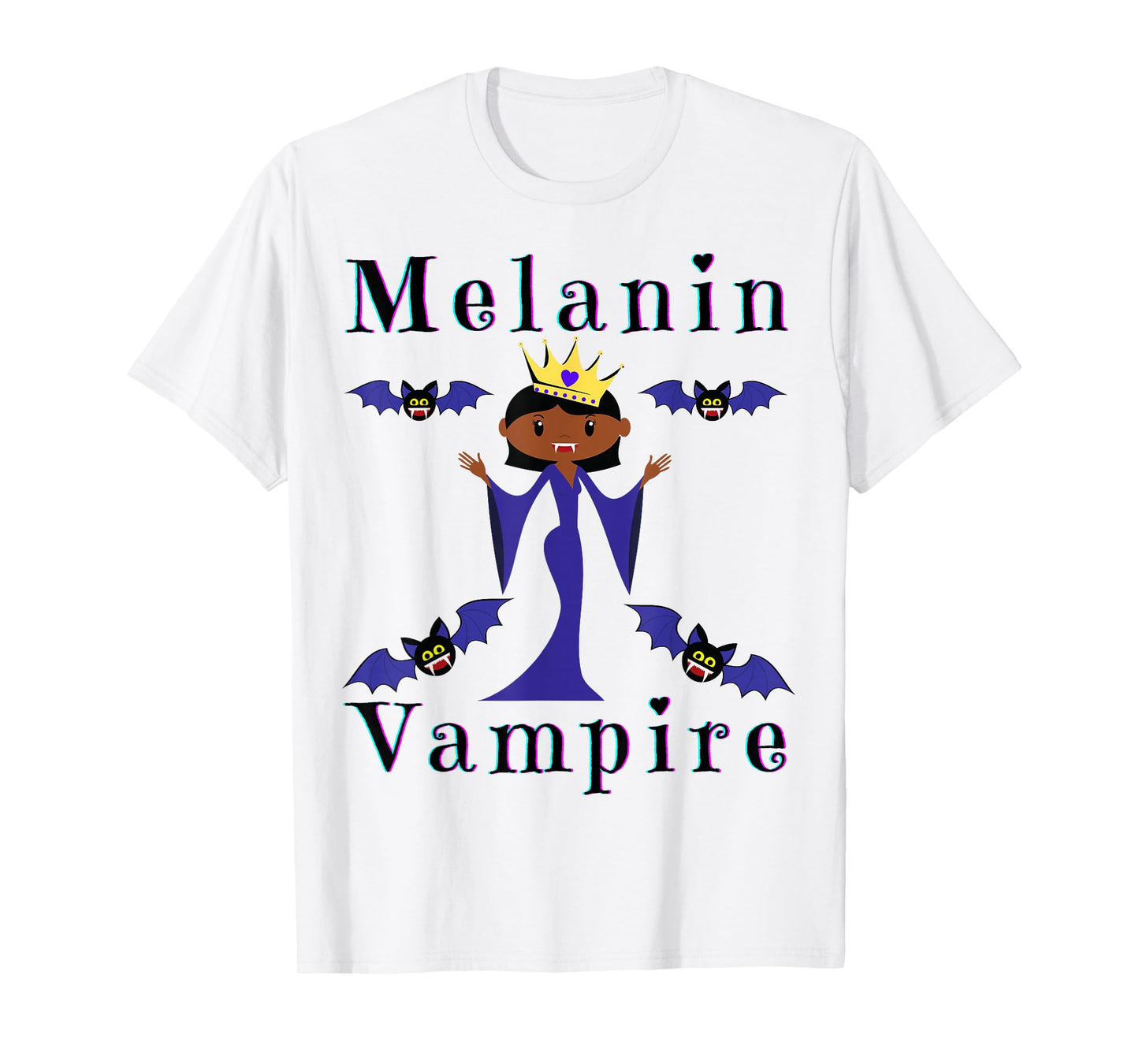 Melanin Vampire Funny Black Girl Magic Funny Halloween Girls T-Shirt