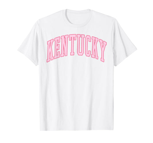 Kentucky Vintage Preppy Varsity Pink Sports T-Shirt