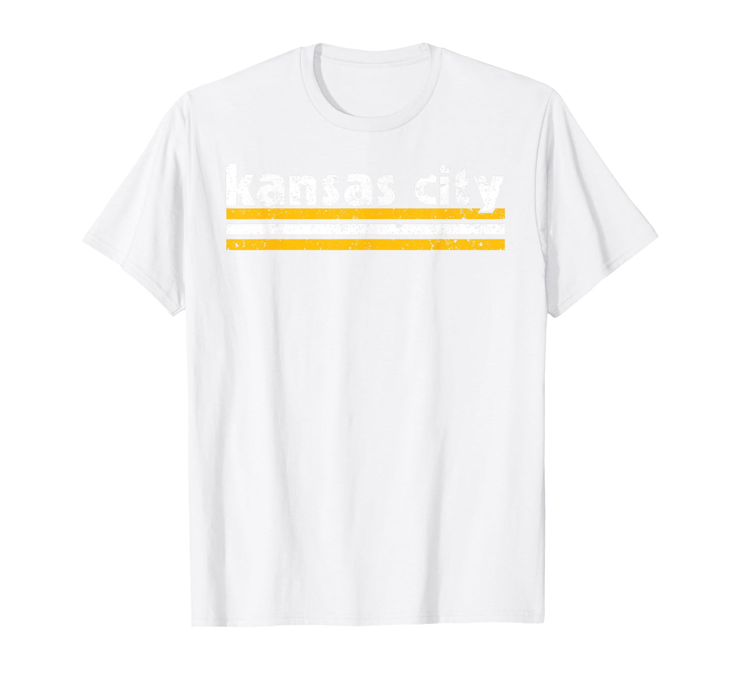KC Tee Kansas City Retro Vintage Distressed 3 Stripes RED KC T-Shirt
