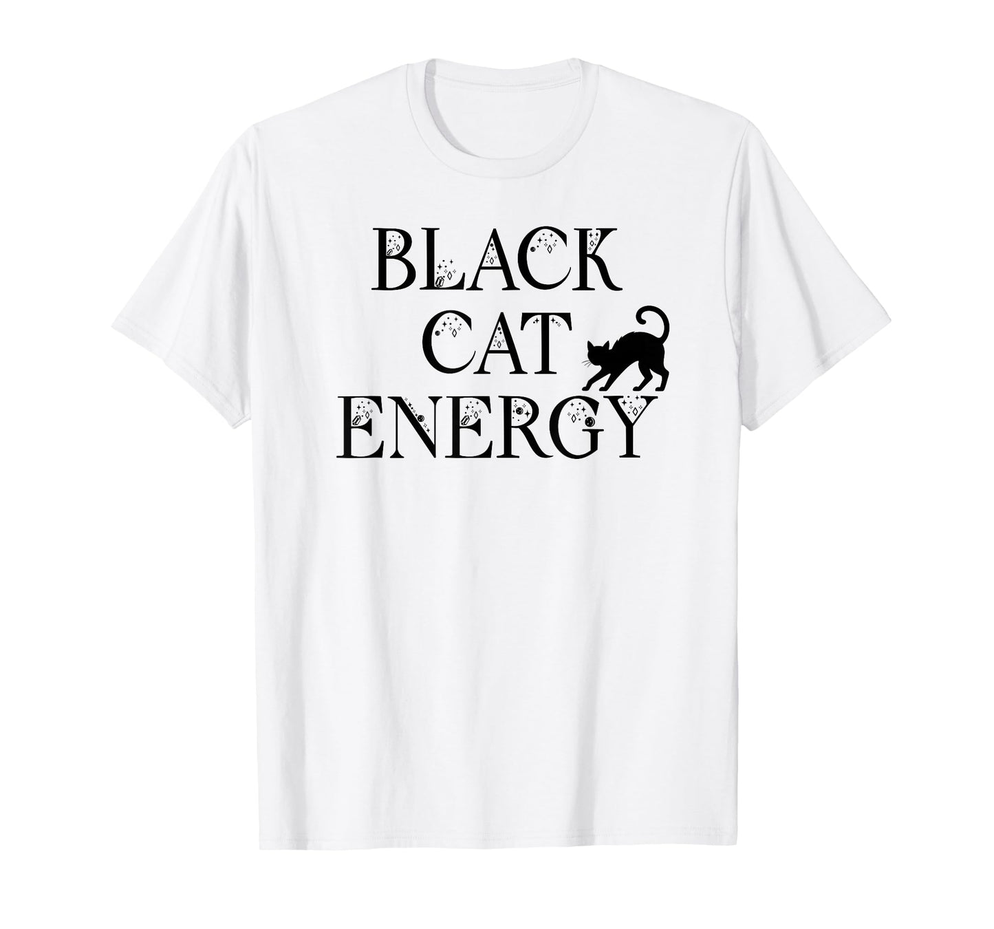 Black Cat Witch Energy Black Cat Halloween Cute Witchy Cat T-Shirt