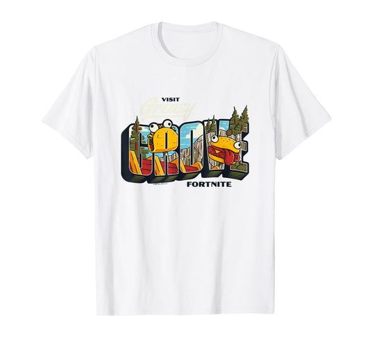Fortnite Visit Greasy Grove Burr Burger Big Chest Poster T-Shirt