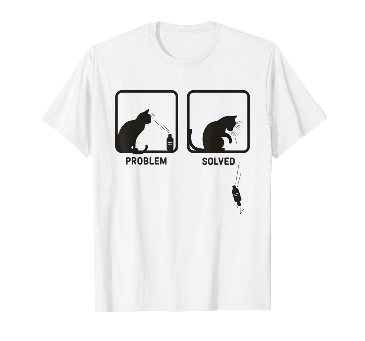 Problem Solved Funny Sarcastic Cat Graphic T-Shirt