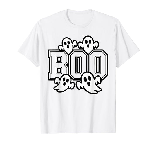 Funny Boo Ghost Costume Spooky Season Graphic Halloween T-Shirt
