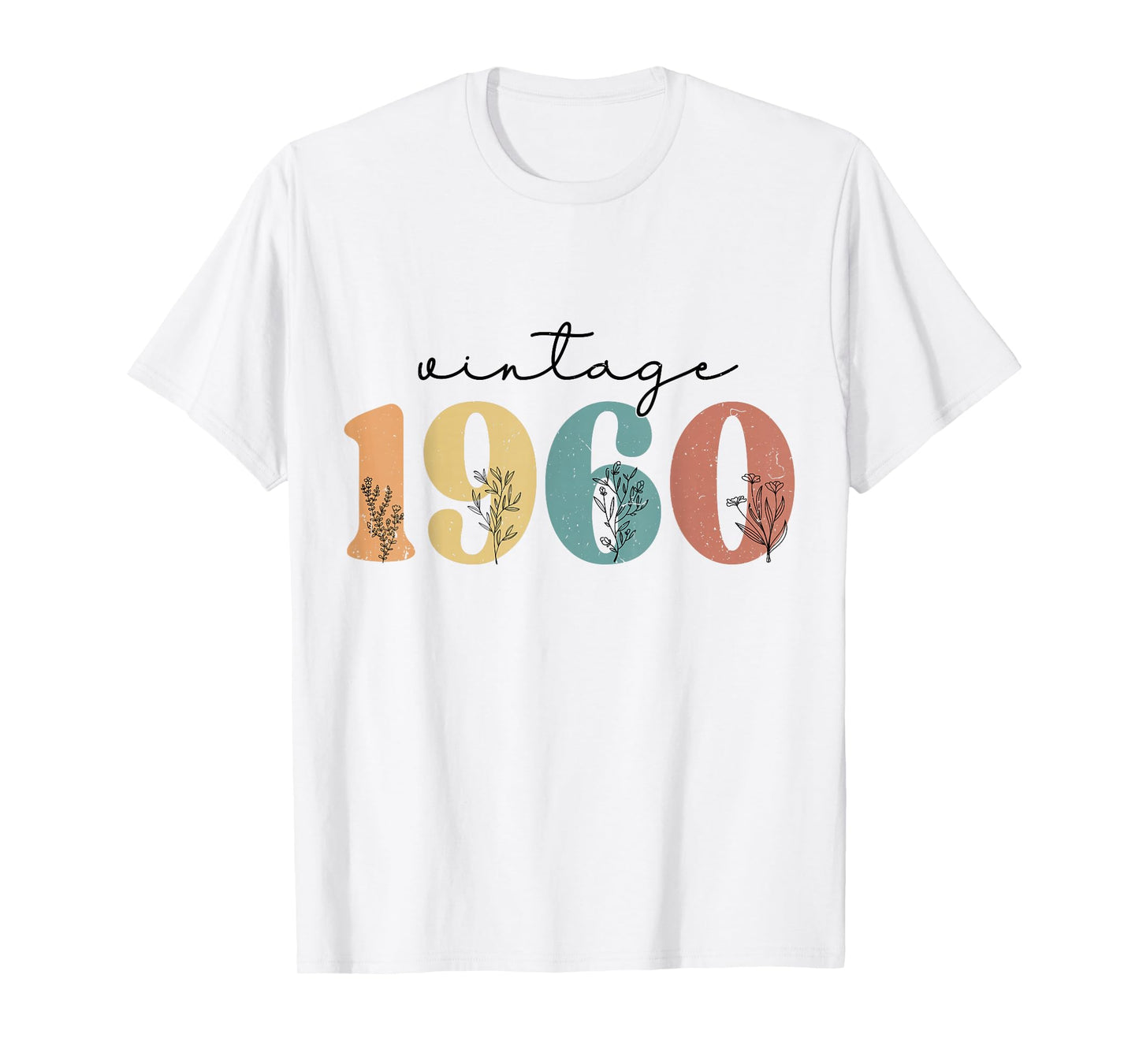 Vintage 1960 Wildflowers Retro 65th Floral Birthday Women T-Shirt