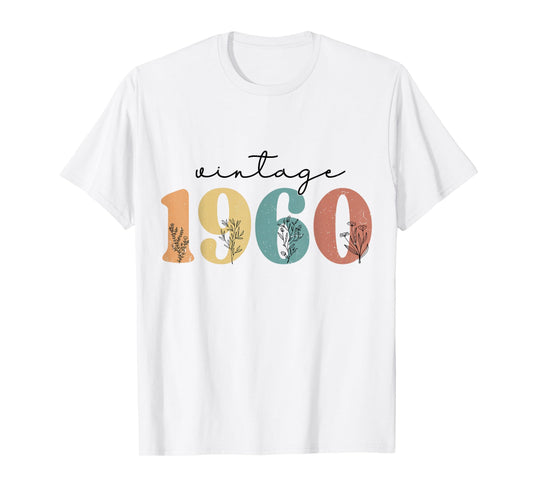 Vintage 1960 Wildflowers Retro 65th Floral Birthday Women T-Shirt