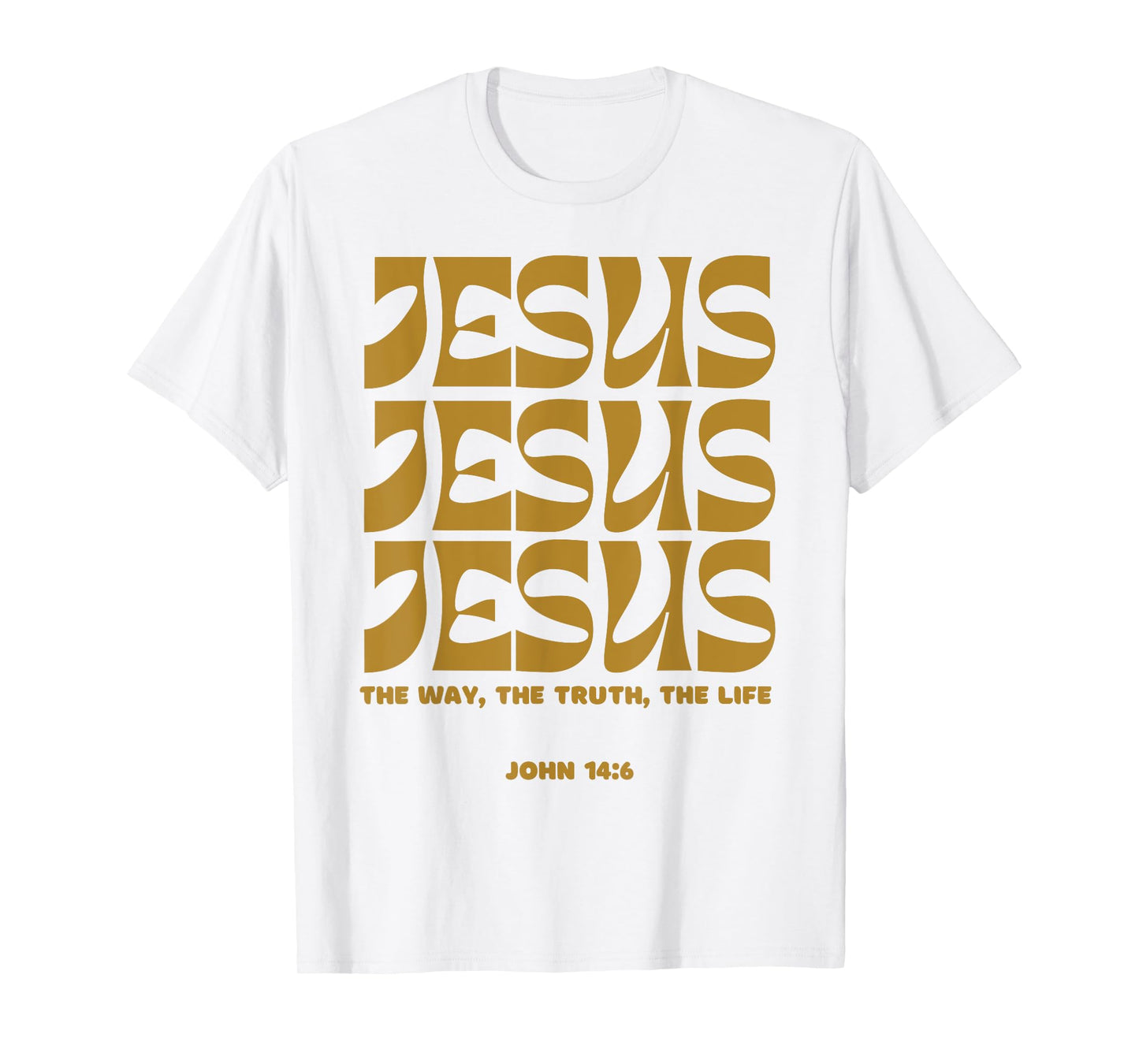 Christian Gift Gold Jesus The Way Truth Life Aesthetic Boho T-Shirt