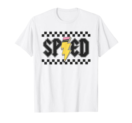 Retro SPED Teacher Pencil Lightning Bolt Back To School T-Shirt