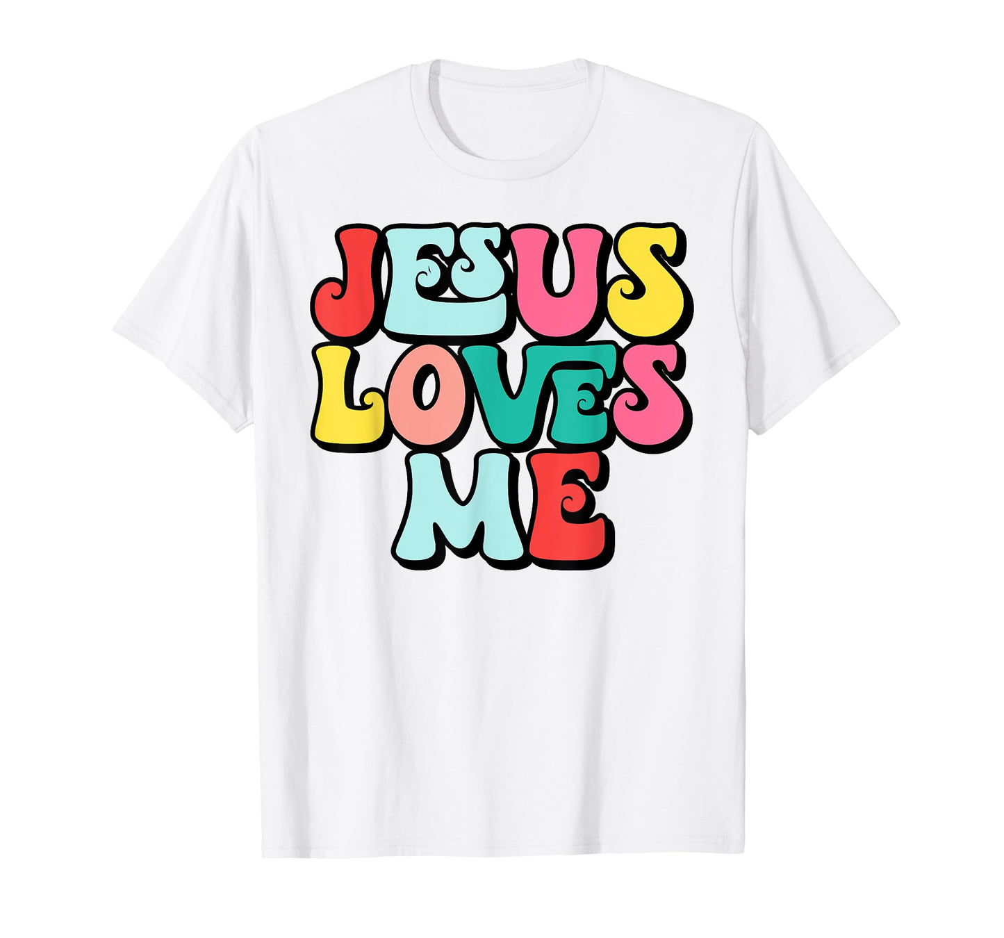 Jesus Loves Me Retro Vintage Groovy Style Men Womens T-Shirt