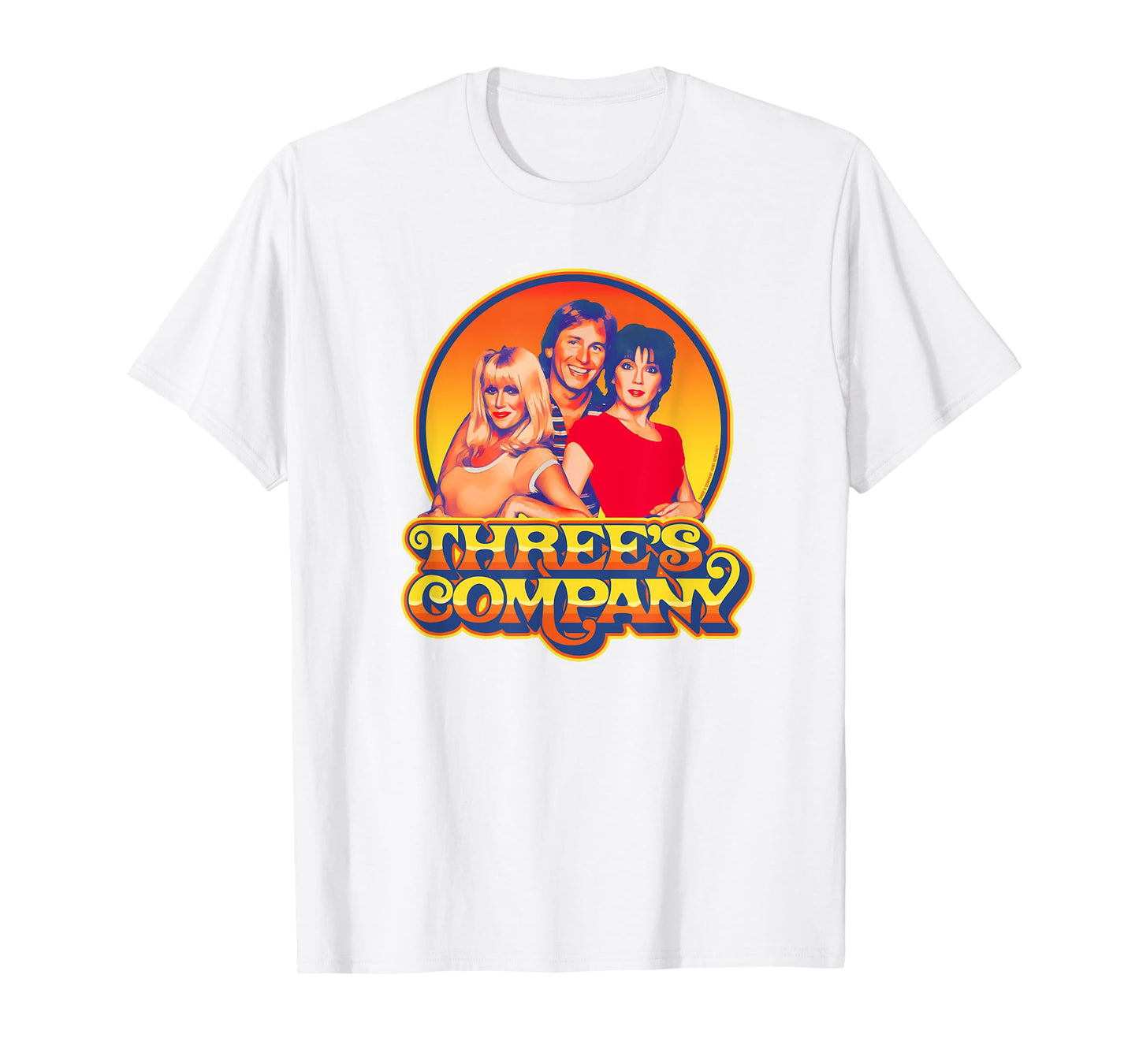 Three's Company 1980's Sunset Retro Jack Jan & Chrissy T-Shirt
