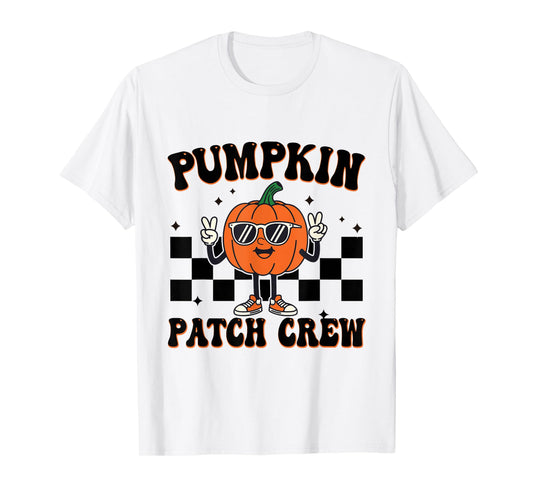 Pumpkin Patch Crew Matching Family Halloween Groovy T-Shirt