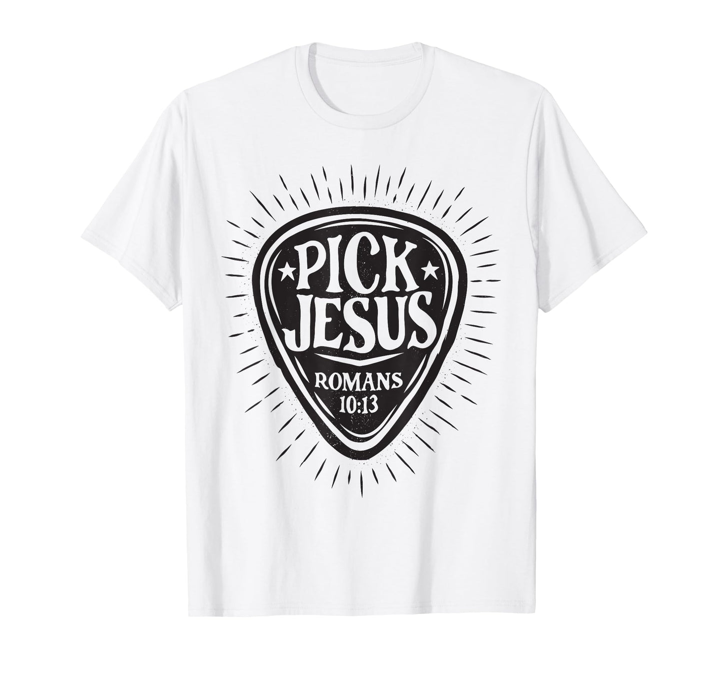 Guitar Pick Jesus Christian Music Guitarist Pastor Retro T-Shirt