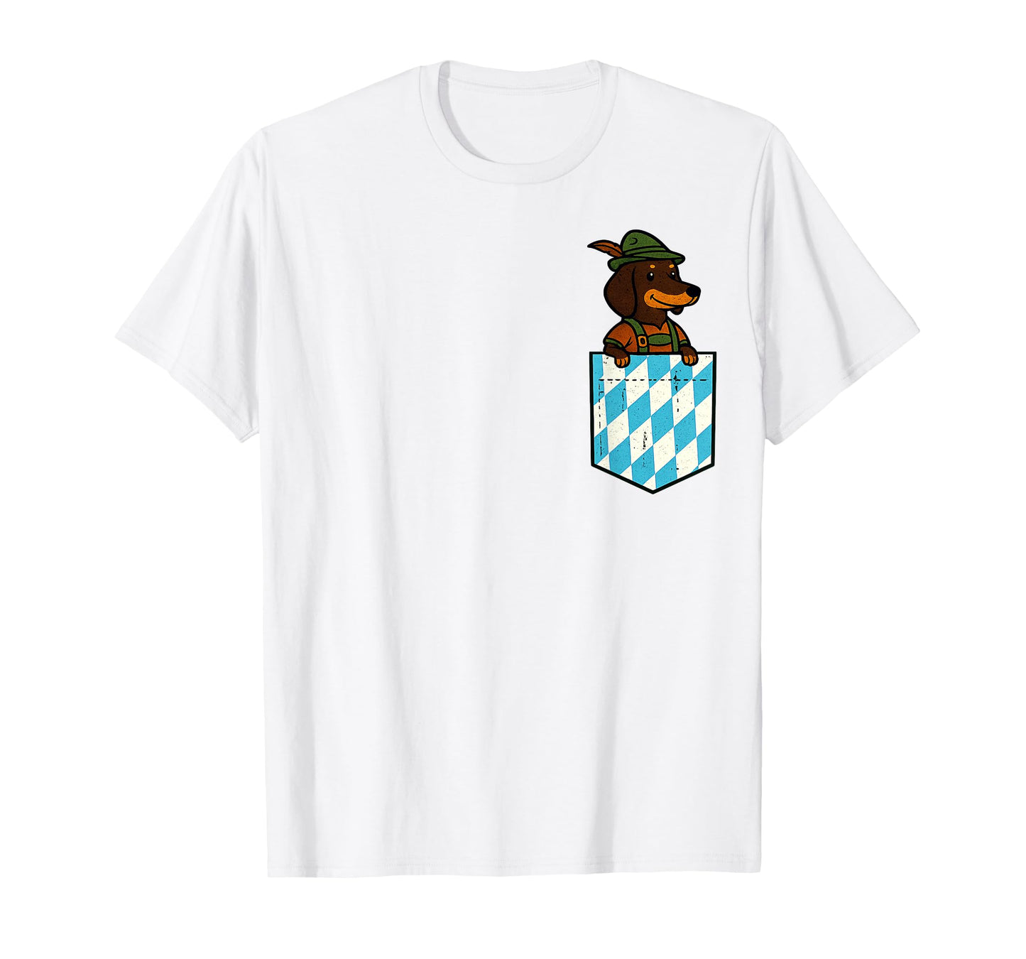 Oktoberfest Bavaria Flag Pocket Dachshund Funny Oktoberfest T-Shirt