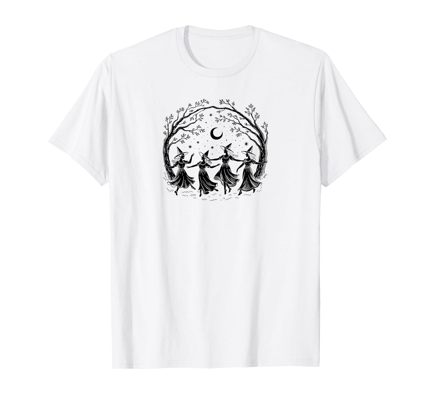 Four Witches Halloween Vintage Witchy Vibes for Women T-Shirt