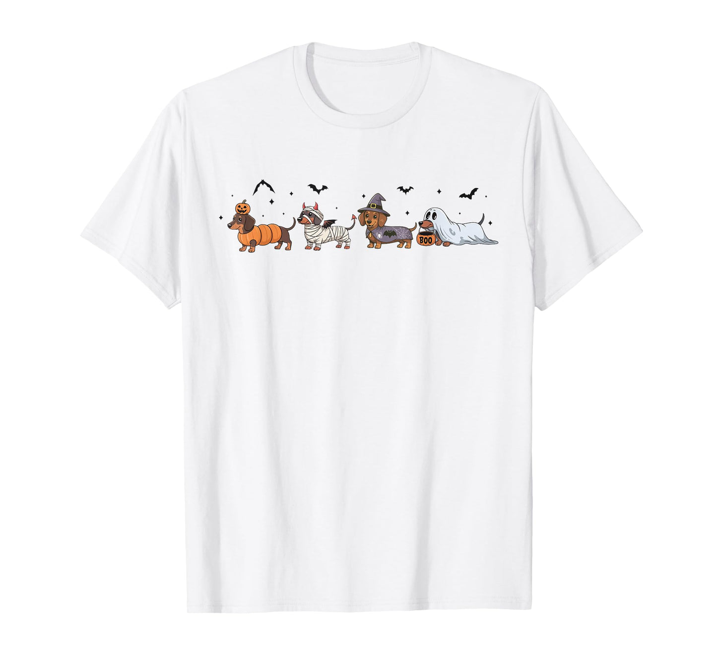 Retro Dachshund Halloween Wiener Dog Pumpkin Weenie Witch T-Shirt