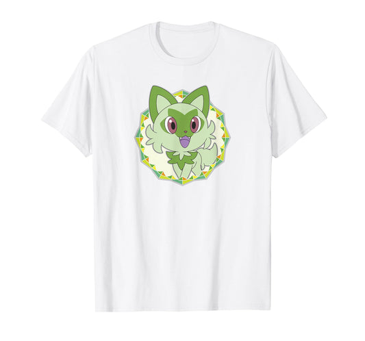 Pokémon Sprigatito Sparkle Geometric Portrait Icon T-Shirt
