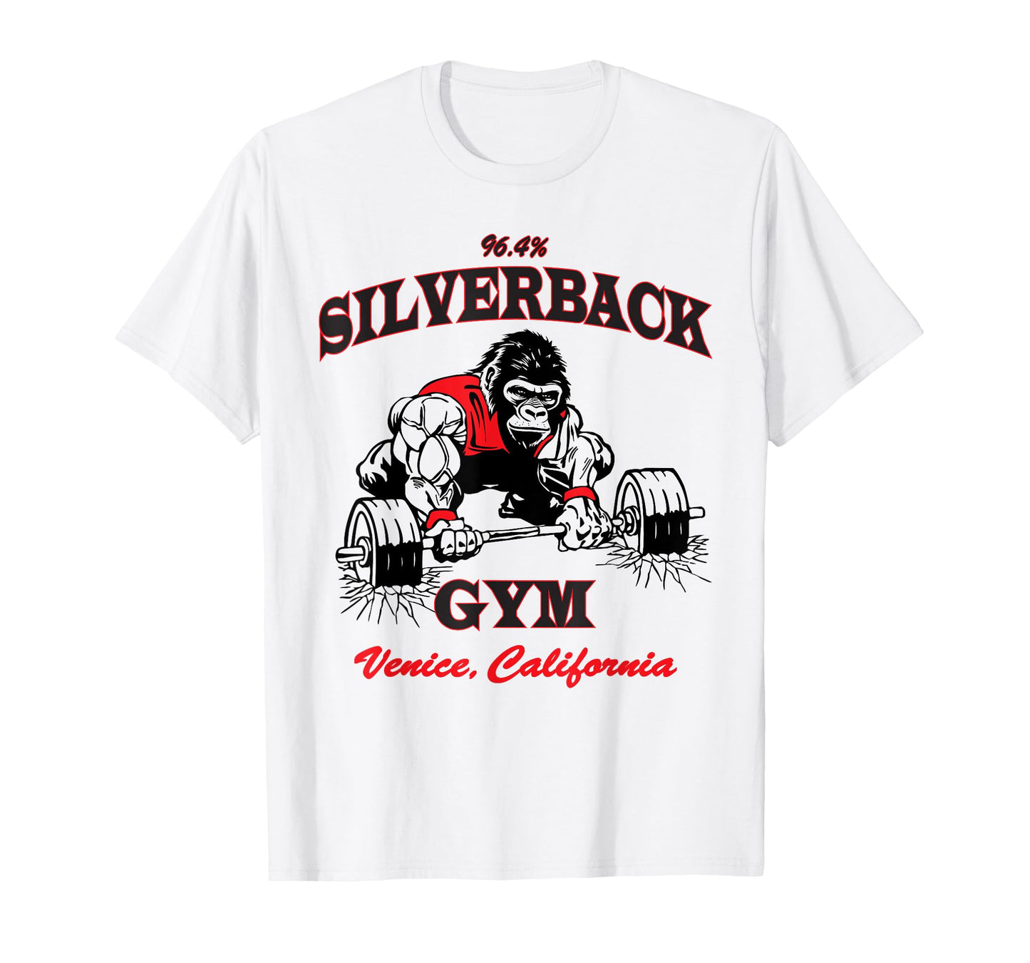 96.4% Silverback gym apparel, body building, gym Venice retr T-Shirt