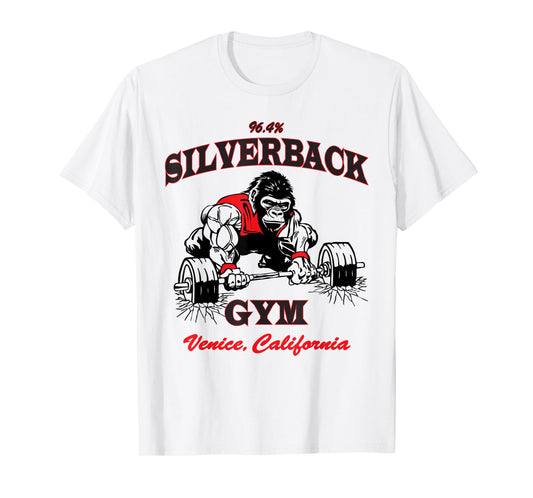 96.4% Silverback gym apparel, body building, gym Venice retr T-Shirt