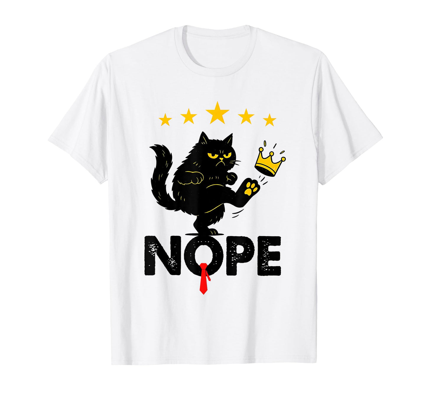 Nope No King In America Black Cat T-Shirt