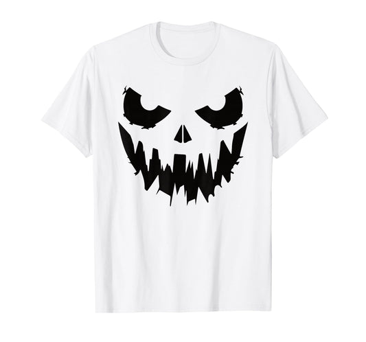 Scary Pumpkin Face Jack O Lantern Halloween Men Women Kids T-Shirt