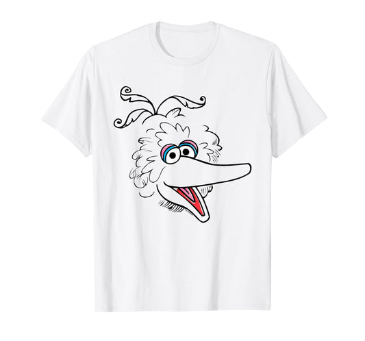 Sesame Street Big Bird Retro Sketch Face Halloween Costume T-Shirt